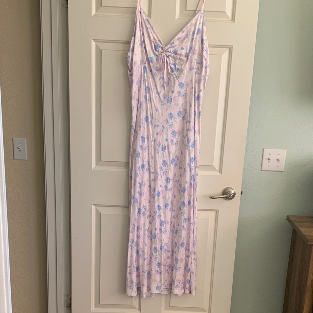 Wild Fable Pink and Blue Floral Maxi Dress